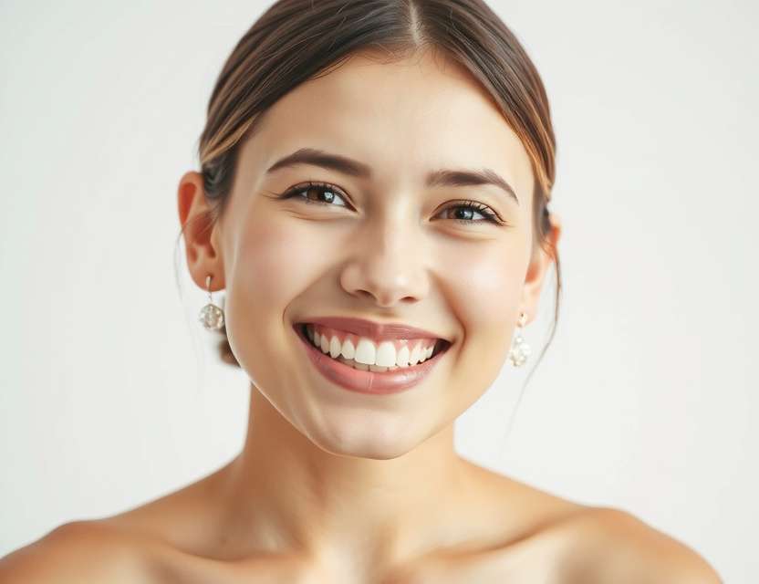 Woman with radiant skin in natural light